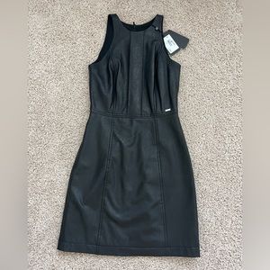 Armani Exchange vegan leather dress, black, size 4